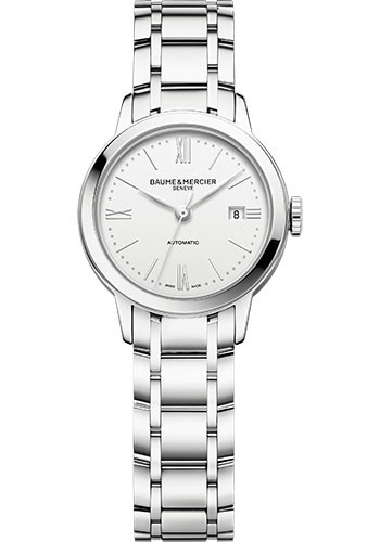 Baume & Mercier Classima Automatic Watch - Date Display - 27 mm Steel Case - Silver Dial - Steel Bracelet