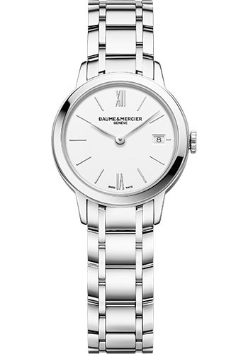 Baume & Mercier Classima Quartz Watch - Date Display - 27 mm Steel Case - White Dial - Steel Bracelet