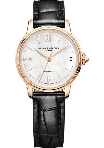 Baume & Mercier Classima Automatic Watch - 18K Pink Gold Titanium - 31 mm 18K Pink Gold And Titanium Case - Mother-Of-Pearl Dial - Black Alligator Strap