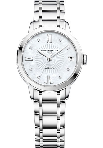 Baume & Mercier Classima Automatic Watch - Date - Diamond-Set - 31 mm Steel Case - Diamond Mother-Of-Pearl Dial - Steel Bracelet