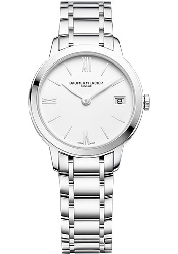 Baume & Mercier Classima Quartz Watch - Date Display - 31 mm Steel Case - White Dial - Steel Bracelet