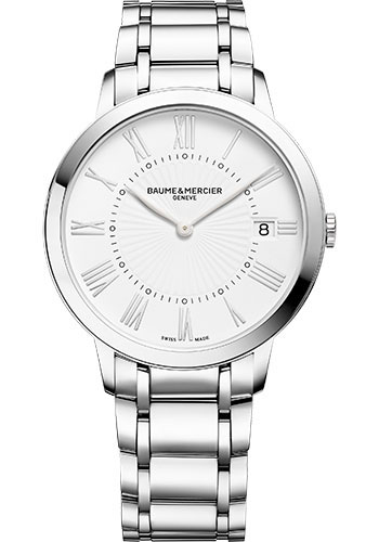Baume & Mercier Classima Quartz Watch - Date Display - 36 mm Steel Case - White Dial - Steel Bracelet