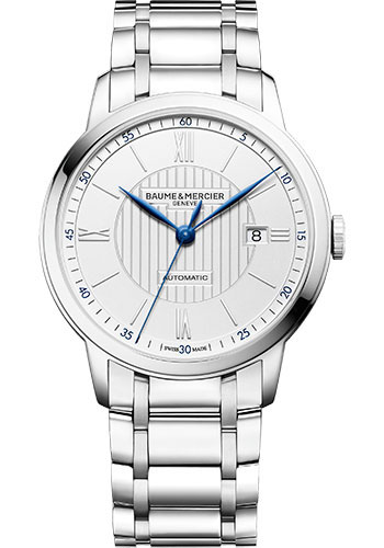 Baume & Mercier Classima Automatic Watch - Date Display - 42 mm Steel Case - Silver Dial - Steel Bracelet