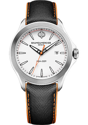 Baume & Mercier Clifton Club Quartz Watch - Date Display - 42 mm Steel Case - White Dial