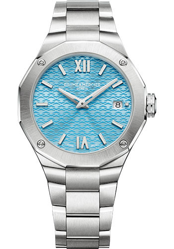 Baume & Mercier Riviera Quartz Watch - Date Display - 36 mm Steel Case - Blue Dial - Steel Bracelet