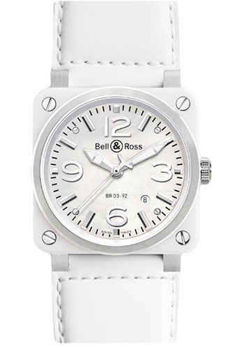 Bell & Ross BR 03-92 White Ceramic Calfskin Watch