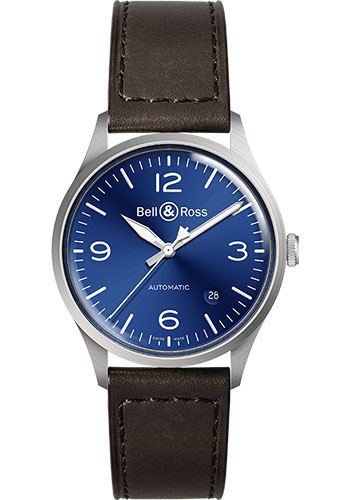 Bell & Ross BR V1-92 Blue Steel Watch - Calfskin Strap