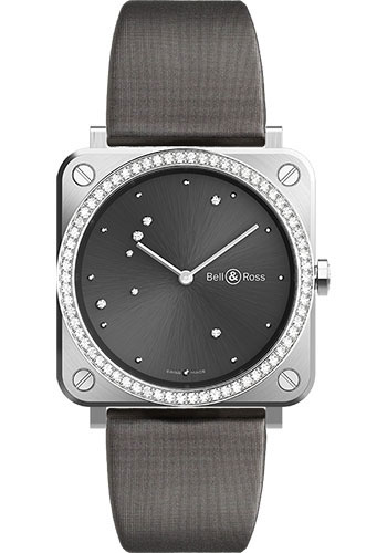 Bell & Ross BR S Grey Diamond Eagle Diamonds Watch - Calfskin Strap