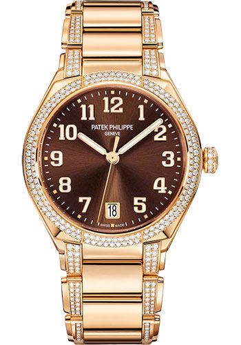 Patek Philippe Twenty~4 Automatic Watch - 36 mm Round Case - Rose Gold - Brown Dial