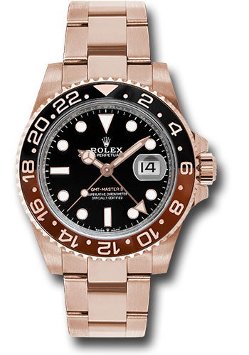 Rolex Everose GMT-Master II 40 Watch - Black And Brown Bezel - Black Dial - Oyster Bracelet