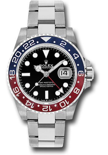 Rolex Rolex Steel GMT-Master II 40 Watch - Blue And Red Pepsi Bezel - Black Dial - Oyster Bracelet