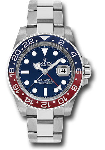 Rolex White Gold GMT-Master II 40 Watch - Blue and Red Pepsi Bezel - Blue Dial - Oyster Bracelet