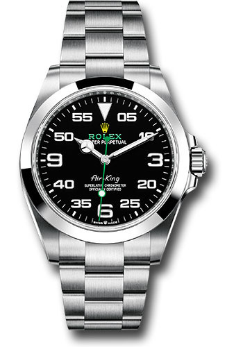  Rolex Oystersteel Air-King Watch - Smooth Bezel - Black Arabic Dial - Oyster Bracelet