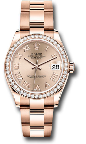 Rolex Everose Gold Datejust 31 Watch - Diamond Bezel - Rosé Roman Dial - Oyster Bracelet