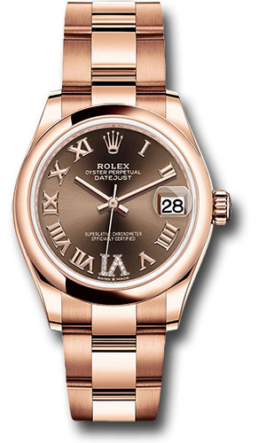 Rolex Everose Gold Datejust 31 Watch - Domed Bezel - Chocolate Diamond Six Dial - Oyster Bracelet