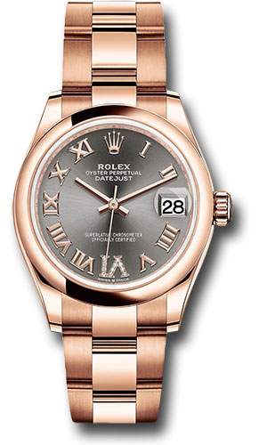 Rolex Everose Gold Datejust 31 Watch - Domed Bezel - Rhodium Diamond Six Dial - Oyster Bracelet