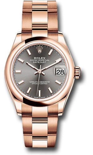 Rolex Everose Gold Datejust 31 Watch - Domed Bezel - Rhodium Index Dial - Oyster Bracelet