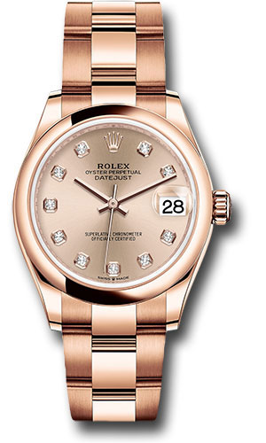 Rolex Everose Gold Datejust 31 Watch - Domed Bezel - Rosé Diamond Dial - Oyster Bracelet
