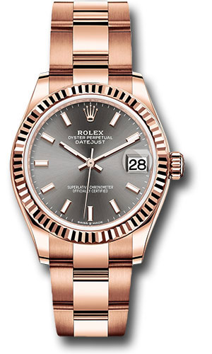Rolex Everose Gold Datejust 31 Watch - Fluted Bezel - Rhodium Index Dial - Oyster Bracelet