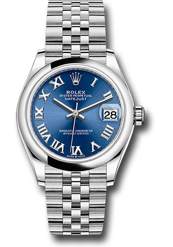 Rolex Steel and White Gold Datejust 31 Watch - Domed Bezel - Blue Roman Dial - Jubilee Bracelet - 2021 Release