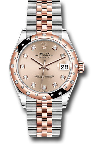Rolex Steel and Everose Gold Datejust 31 Watch - 24 Diamond Bezel - Chocolate Diamond Dial - Jubilee Bracelet