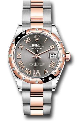 Rolex Steel and Everose Gold Datejust 31 Watch - 24 Diamond Bezel - Mother-Of-Pearl Diamond Dial - Oyster Bracelet
