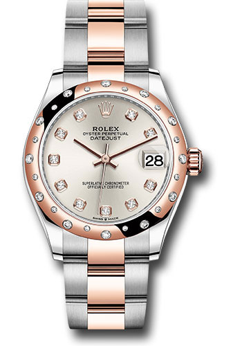 Rolex Steel and Everose Gold Datejust 31 Watch - 24 Diamond Bezel - Rosé Diamond Dial - Oyster Bracelet
