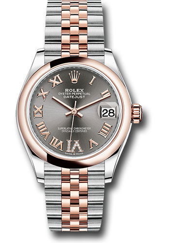 Rolex Steel and Everose Gold Datejust 31 Watch - Domed Bezel - Mother-Of-Pearl Diamond Dial - Jubilee Bracelet