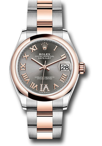 Rolex Steel and Everose Gold Datejust 31 Watch - Domed Bezel - Mother-Of-Pearl Diamond Dial - Oyster Bracelet