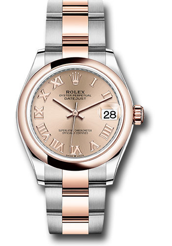 Rolex Everose Rolesor Datejust 31 Watch - Domed Bezel - Rosé Roman Dial - Oyster Bracelet