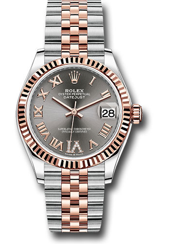 Rolex Steel and Everose Gold Datejust 31 Watch - Fluted Bezel - Mother-Of-Pearl Diamond Dial - Jubilee Bracelet