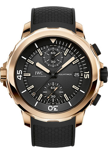 IWC Aquatimer Chronograph Edition Expedition Charles Darwin Watch - 44 mm Bronze Case - Black Dial - Black Rubber Strap