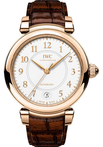 IWC Da Vinci Automatic 36 Watch - 36.0 mm 5N Gold Case - Silver Dial - Dark Brown Alligator Strap