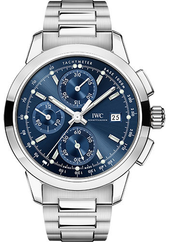 IWC Ingenieur Chronograph Watch - 42.3 mm Stainless Steel Case - Blue Dial - Steel Bracelet