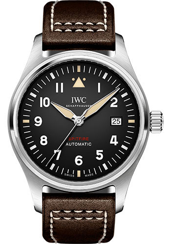 IWC Pilot's Watch Automatic Spitfire - 39.0 mm Stainless Steel Case - Black Dial - Brown Calfskin Strap