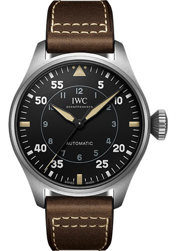 IWC Big Pilot’s Watch 43 Spitfire Watch - Titanium Case - Black Dial - Brown Calfskin Strap