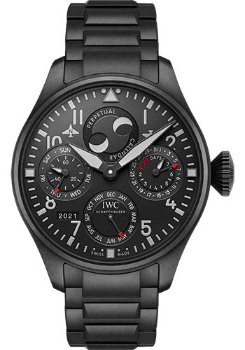 IWC Big Pilot’s Watch Perpetual Calendar TOP GUN Ceratanium Watch - Ceratanium® Case - Black Dial - Ceratanium® Bracelet