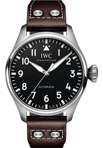 IWC Big Pilot's Watch 43 - Stainless Steel Case - Black Dial - Brown Calfskin Strap