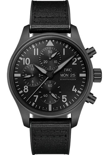 IWC Pilot’s Watch Chronograph 41 TOP GUN Ceratanium Watch - Ceratanium Case - Black Dial - Black Rubber Strap
