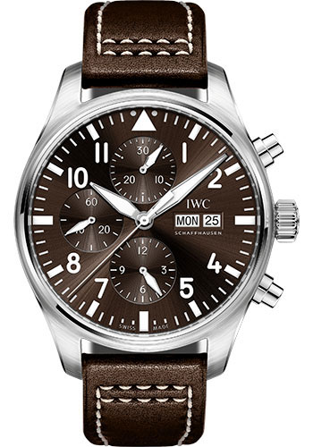 IWC Pilot's Watch Chronograph Edition Antoine De Saint Exupéry - 43.0 mm Stainless Steel Case - Brown Dial - Brown Calfskin Strap