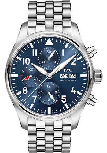 IWC Pilot's Watch Chronograph Edition Le Petit Prince - 43 mm Stainless Steel Case - Midnight Blue Dial - Steel Bracelet