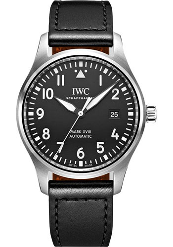 IWC Pilot's Watch Mark XVIII - 40 mm Stainless Steel Case - Black Dial - Black Calfskin Strap