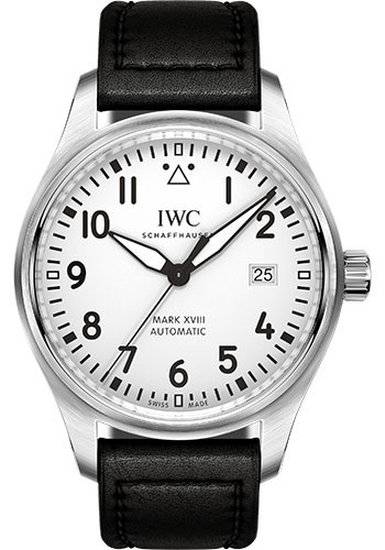 IWC Pilot's Watch Mark XVIII - 40.0 mm Stainless Steel Case - Silver Dial - Black Calfskin Strap