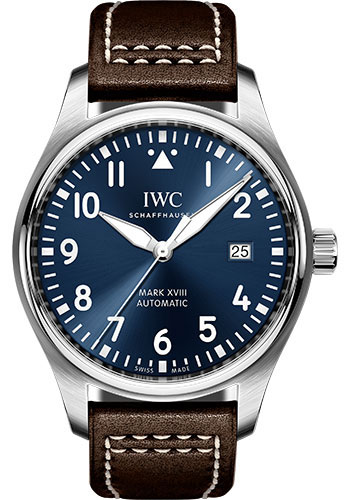 IWC Pilot's Watch Mark XVIII Edition Le Petit Prince - 40.0 mm Stainless Steel Case - Blue Dial - Brown Calfskin Strap