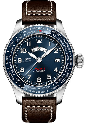 IWC Pilot’s Watch Timezoner Edition Le Petit Prince - Stainless Steel Case - Blue Dial - Brown Calfskin Strap Limited Edition of 1500
