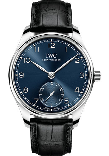 IWC Portugieser Automatic 40 - Stainless Steel Case - Blue Dial - Black Alligator Leather Strap