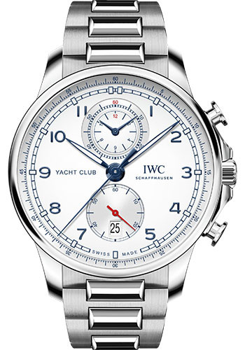 IWC Portugieser Yacht Club Chronograph - Stainless Steel Case - Silver-Plated Dial - Stainless Steel Strap