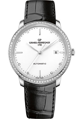 Girard-Perregaux 1966 Watch - 40mm Steel Case - Silver Opaline Dial - Alligator Strap