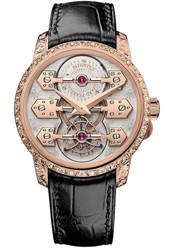 Girard-Perregaux Bridges La Esmeralda Tourbillon Watch - Engraved Pink Gold Case
