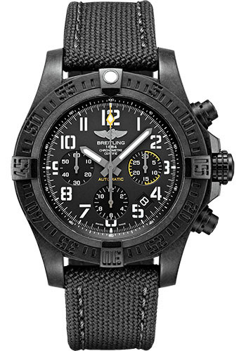 Breitling Avenger Hurricane 12h 45 Watch - Breitlight - Volcano Black Dial - Anthracite Military Strap - Tang Buckle